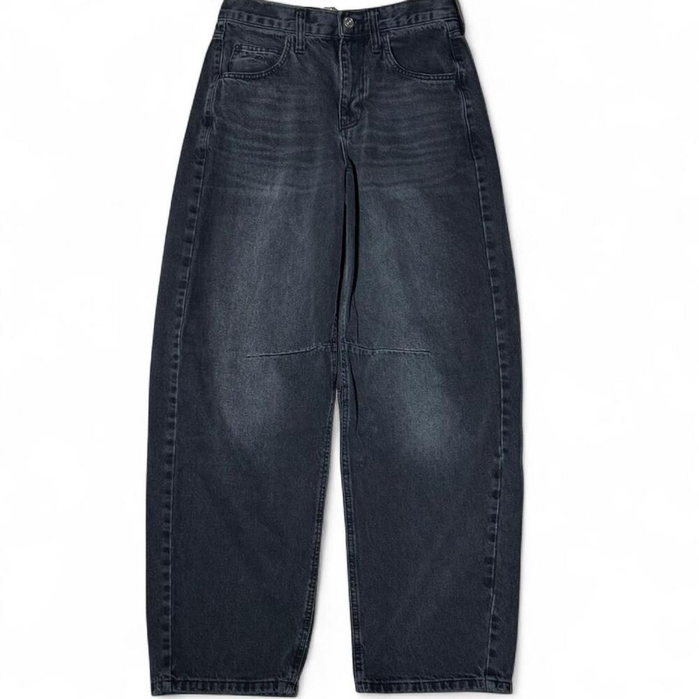 BDG High Rise Baggy Jeans Belted Back Strap Unisex Size 27x32 Denim